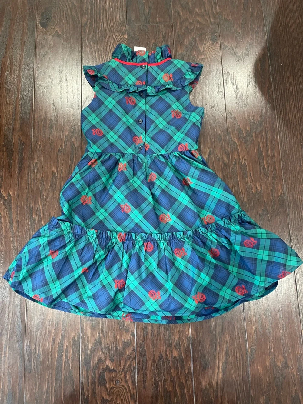 Janie And Jack holiday dress green tartan plaid pattern Girls Size 7 NEW